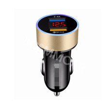 Dual Usb Ports Phone Charger Power Adapter Voltmeter For Car Cigarette Lighter