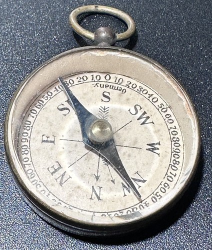 RARE 10’s Dial Pocket Compass German Brass Handheld Nautical Military Navy - Picture 2 of 7