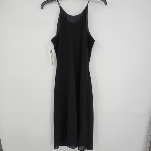 CACHET Dress 10 Black Beaded Formal Maxi Gown Cocktail Party Lined Halter Column - Picture 5 of 7