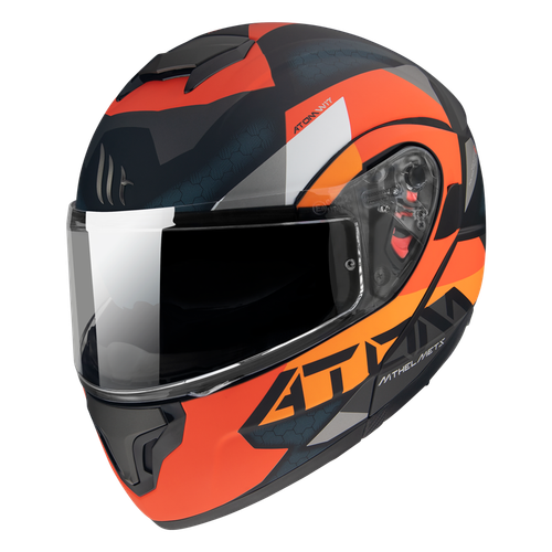 Casco modulare MT HELMET ATOM SV nero arancio Taglia m | eBay