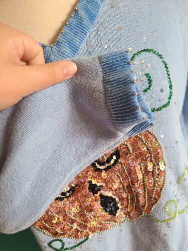 Womens Vintage Halloween Sweater Size Medium Pumpkin Spider Quacker Factory - Picture 3 of 8