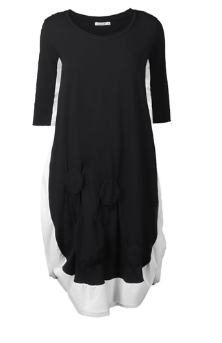 Abito in jersey di cotone bianco e nero Luukaa taglia XL/XXL