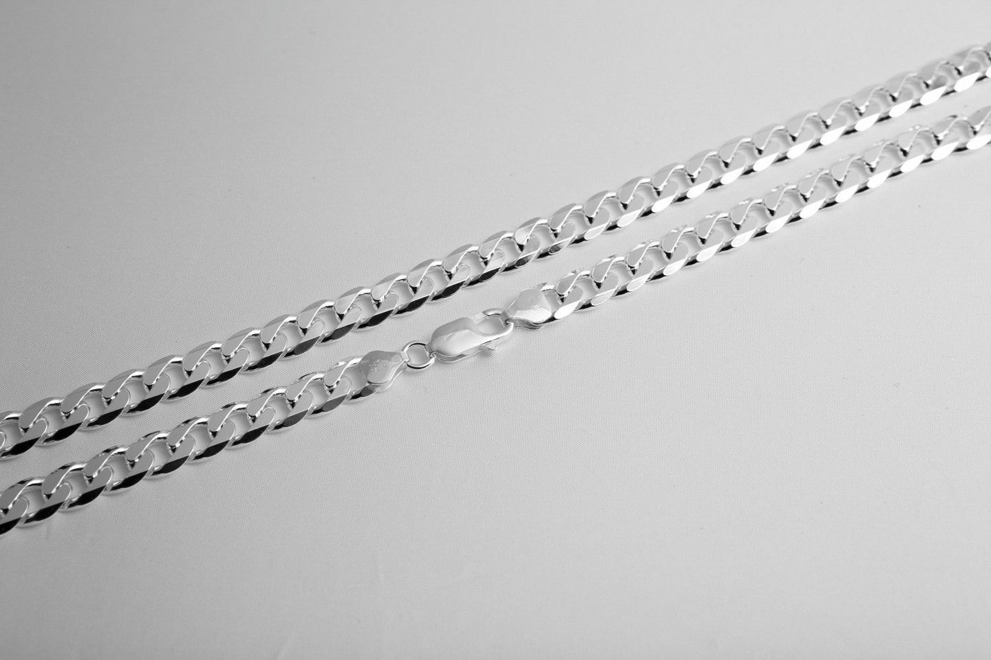 .925 Sterling Silver 8mm Cuban Link Chain Necklace Men's Women Sz 16