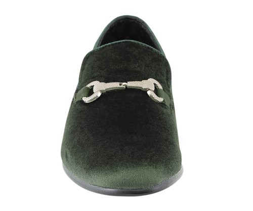Amali Velvet Tuxedo Mens Formal Slip On Loafers w/ Matching Lion Head Piece - Picture 12 of 32