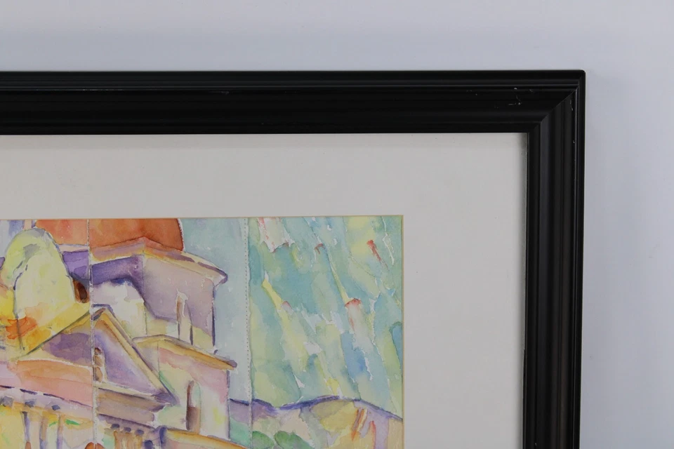 Collage único de artista catedral mexicana acuarela pintura firmada Foto 4 de 4