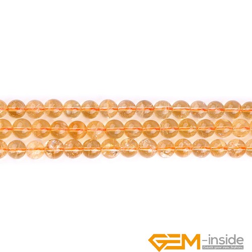 Genuine Citrine Natural Gemstone Round Beads For Jewelry Making 15" AAA Grade - Foto 22 di 37