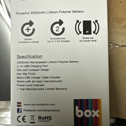 BOX 3000 mAh Portable Smartphone Charger - Zdjęcie 4 z 5
