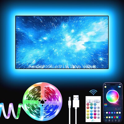 TV LED Lights for 40-65 Inch, LED TV behind with Bluetooth Function 13.1Ft - RGB