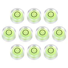 10pcs Round Bubble Level 12x6mm Mini Circular Bullseye Spirit Levels, Green