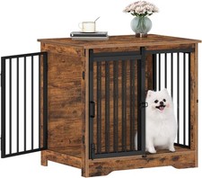 27.2" S Dog Crate Furniture Indoor Dog Kennel with Barn Door