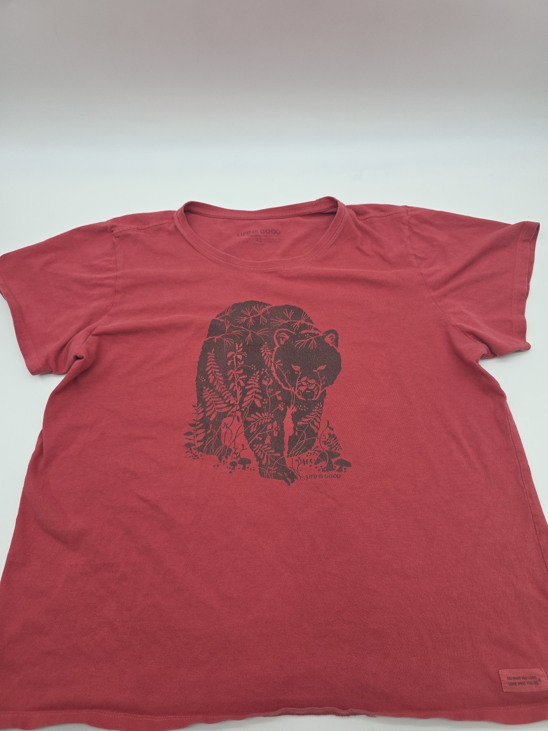 Life Is Good Crusher T-Shirt Women XL Red Graphic Tee .#45432