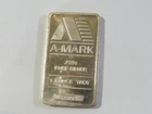 Vintage 1 oz Silver Bar - A-Mark (Vintage) Light toning Rare #A