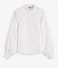 Bluse aus Baumwolle Gr. 48 Weiß Damen Langarmbluse Hemd Tunika Neu