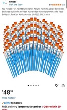 120 Pcs Small Paint Brushes Bulk Flat Top Acrylic Classroom Brush For Kids Paint