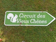 ANCIEN PANNEAU DIRECTIONNEL FORESTIER EMAILLEE 1970 LONGUEUR 121 CM