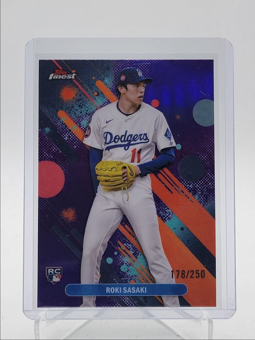 ROKI SASAKI 2025 TOPPS FINEST COMMON ROOKIE PURPLE REFRACTOR RC /250 Q6221
