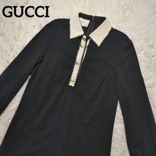 USED [BEAUTIFUL CONDITION, POPULAR MODEL] GUCCI DRESS WITH PEARL BUTTONS, GG,
