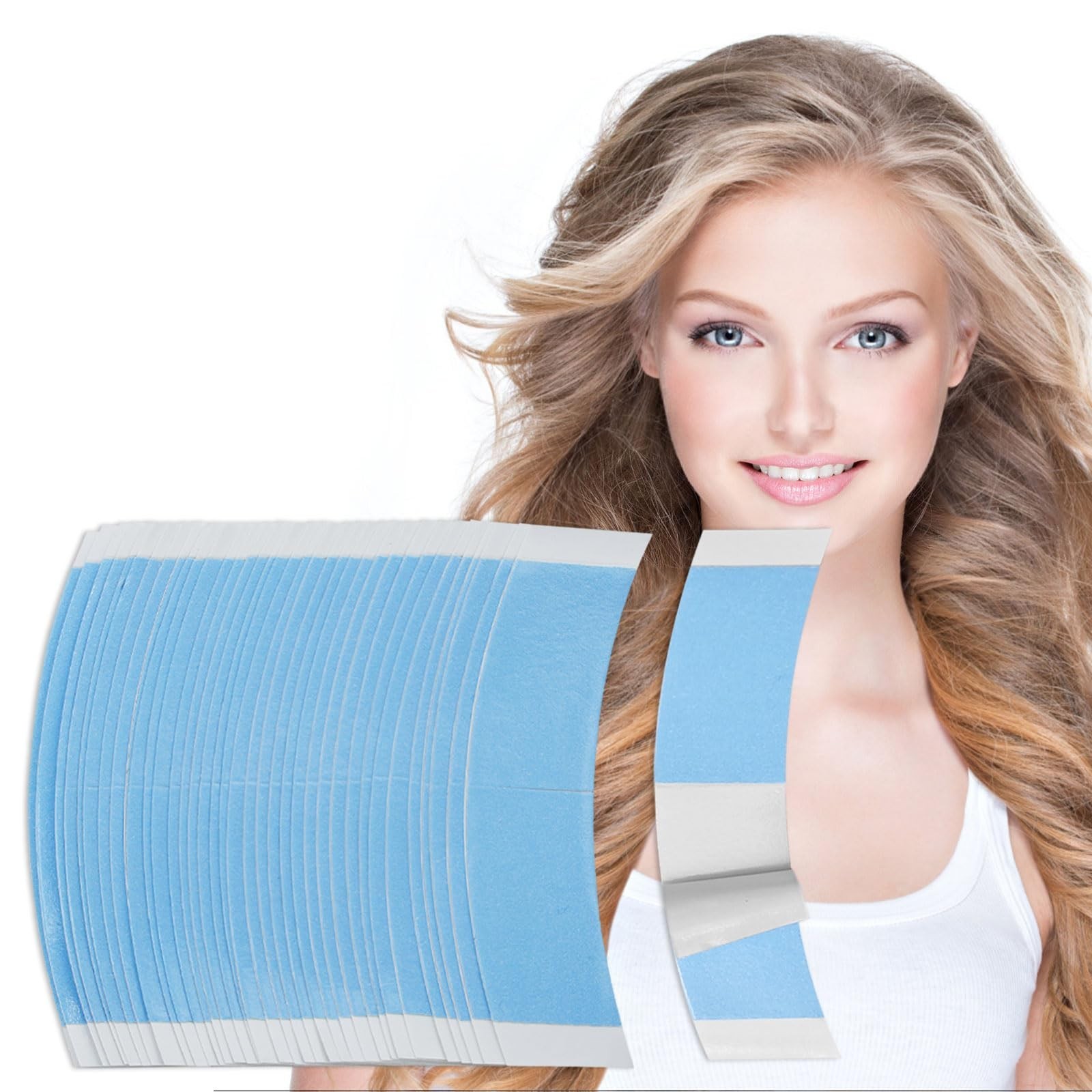 36 PCS Waterproof Lace Tape for Hairpiece Wig Tape, Adhesive 36PCS 2p/1 BLUE