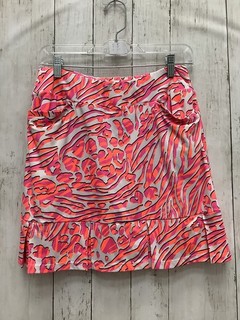 Tail Pink & Orange Tiger Print Athletic Skort with Pockets and Pleated Hem Small