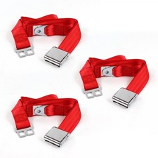 Chevy Cavalier 1982 - 1994 Airplane 2pt Red Lap Bench Seat Belt Kit - 3 Belts Chevy Cavalier 1982 - 1994 Airplane 2pt Red Lap Bench Seat Belt Kit - 3 Belts