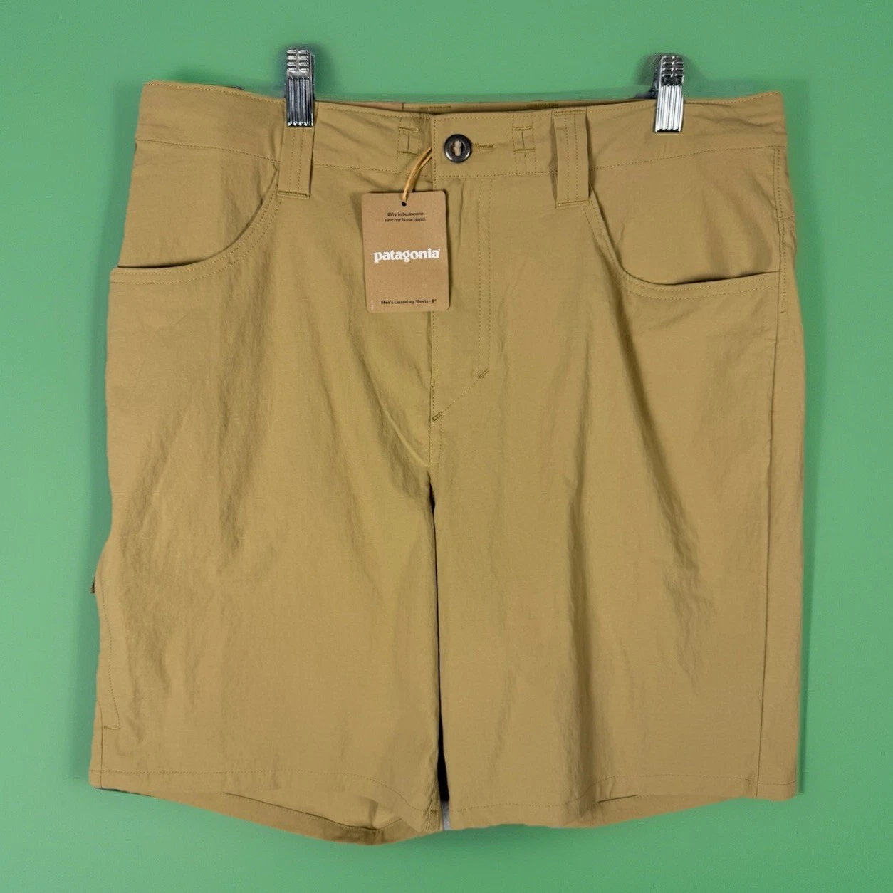 Patagonia Quandary Shorts 8" Inseam Tan Khaki Men's 32 Nylon Hiking NEW $85