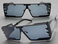 Classic Retro Hardcore Hip Hop Rapper Pimp Party Raver DJ SUNGLASSES Black Frame