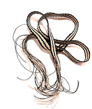 Hand Woven Hemp Strap for Powder Horn, Hunting Bag 50" , black,natural