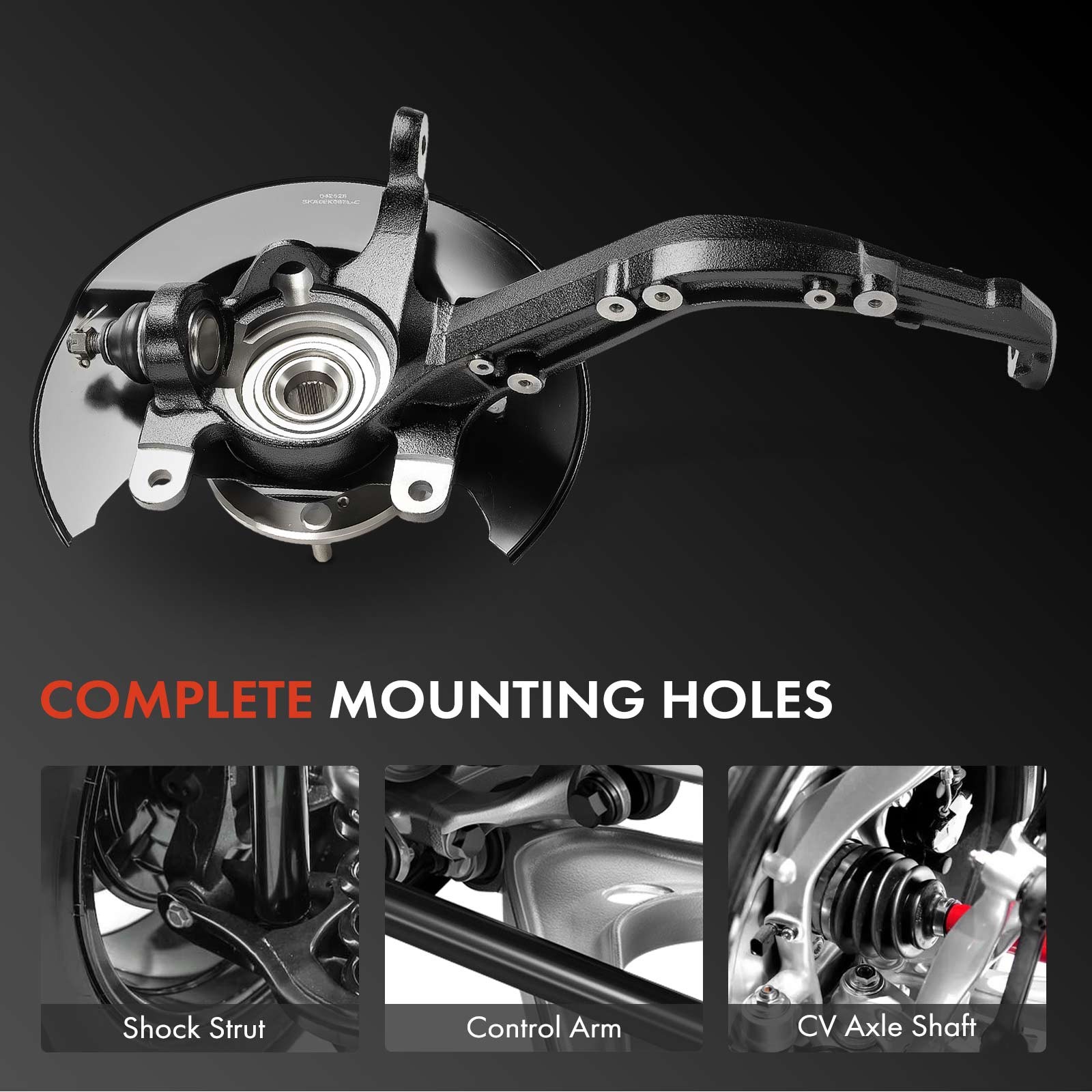 Front Driver Steering Knuckle & Hub Bearing for Honda Accord 1998-2002 L4 2.3L