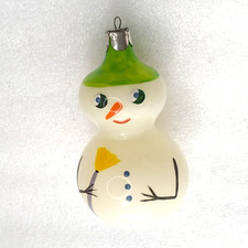 Vintage Christmas Ornament Glass Antique Xmas Tree USSR Decor Unique Snowman