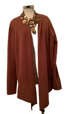 41 Hawthorn Ladies 2X 100 Cashmere Open Cardigan Knit Sweater Russet Sun