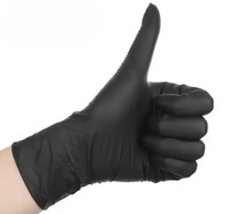 Black Disposable Nitrile Gloves 3 Mil Latex  Powder Free Size Large. 22pcs