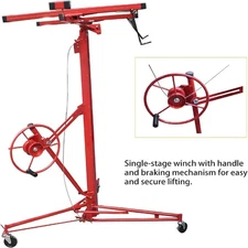 16 FT Drywall Lift Plasterboard Panel Sheetrock Hoist Lifter Carrier Safety Lock