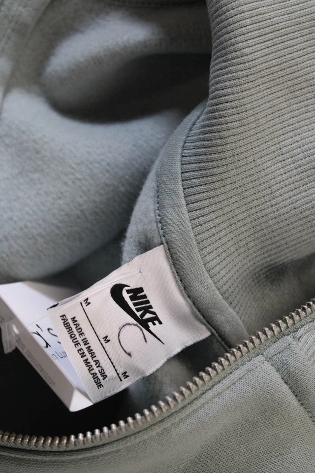 Nike Womens Long SLeeve Quarter Zip Logo Henley Sweater Gray Cotton Size Medium - Image 4 of 4