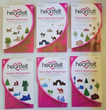 6x Heartfelt Creations Stamps  Dies: Woodsy/Festive Starry Nights Winterscapes