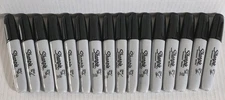 Lot Of 16 Sharpie Permanent Marker 5.3mm Chisel Tip Black, *New* No Box As Shown