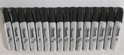 Lot Of 16 Sharpie Permanent Marker 5.3mm Chisel Tip Black, *New* No Box As Shown