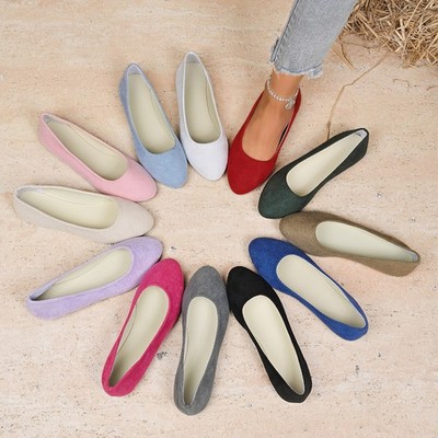 Damen Ballerinas Bequem Slip on Slippers Schuhe Flache Sneaker Freizeitschuhe