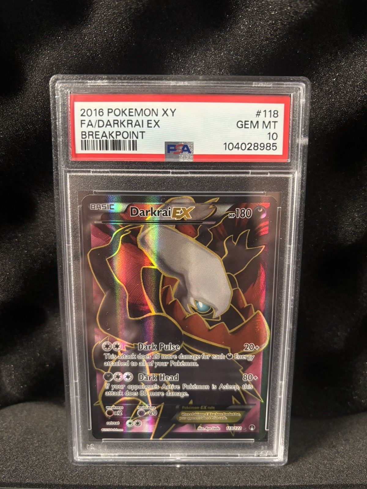 2016 Pokemon XY Breakpoint FA Darkrai EX #118 PSA 10 GEM MINT