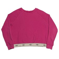 UGG Women s Pink Nena French Terry Logo Waistband Crewneck Sweatshirt Size Small