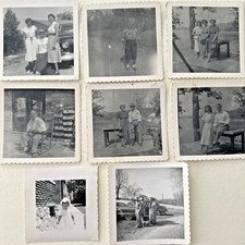 1940 s PHOTO LOT - Vtg 8 Black White Family KIDS COUPLES