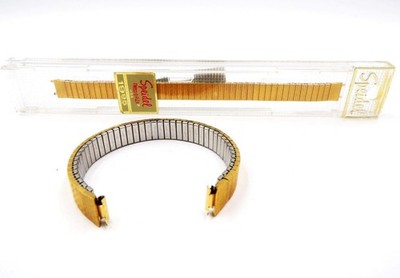 NOS Speidel 10mm/32L Twist-O-Flex Yellow/Stainless Steel Watch Band 2226/32L(W5)