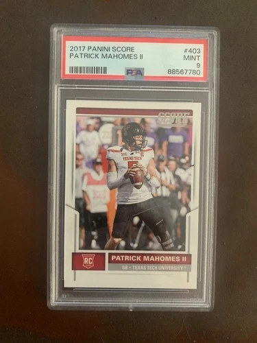 2017 Panini Score Football Patrick Mahomes II #403 RC Rookie PSA 9