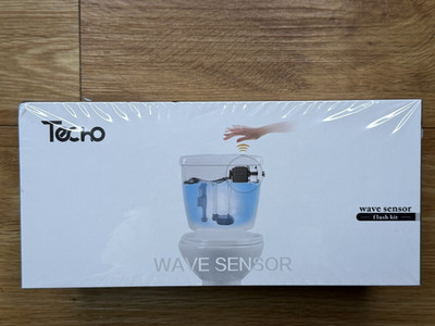 Techo Touchless Toilet Flush Kit Wave Sensor Powered By Batteries NEW