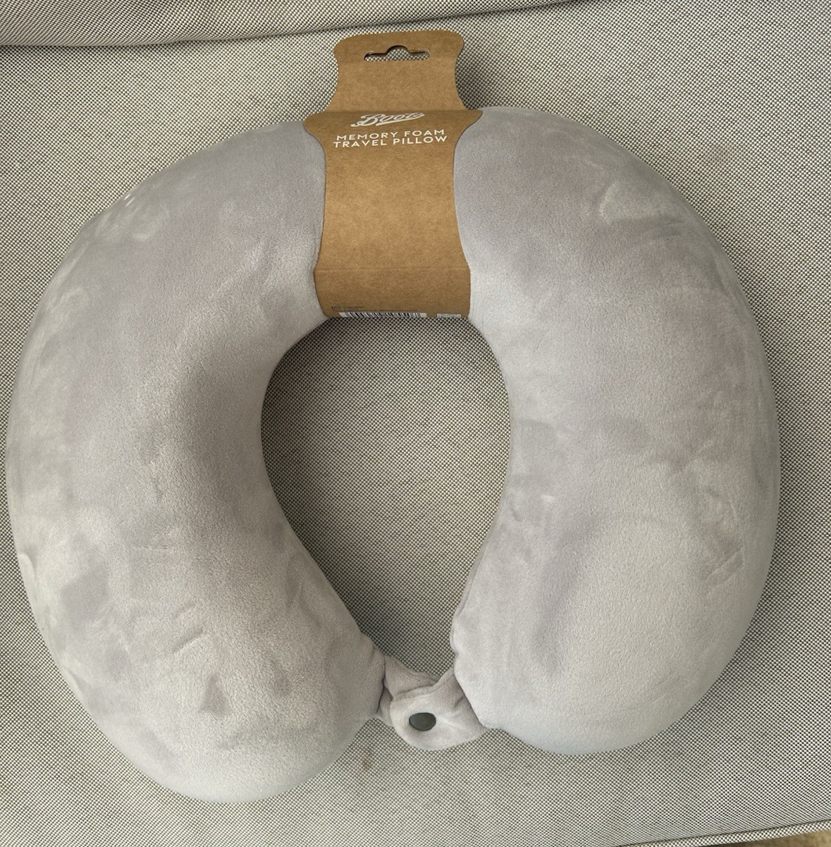 Boots Memory Foam Travel Pillow - Neck Support Grey Washable Cover BNWT FREEPOST