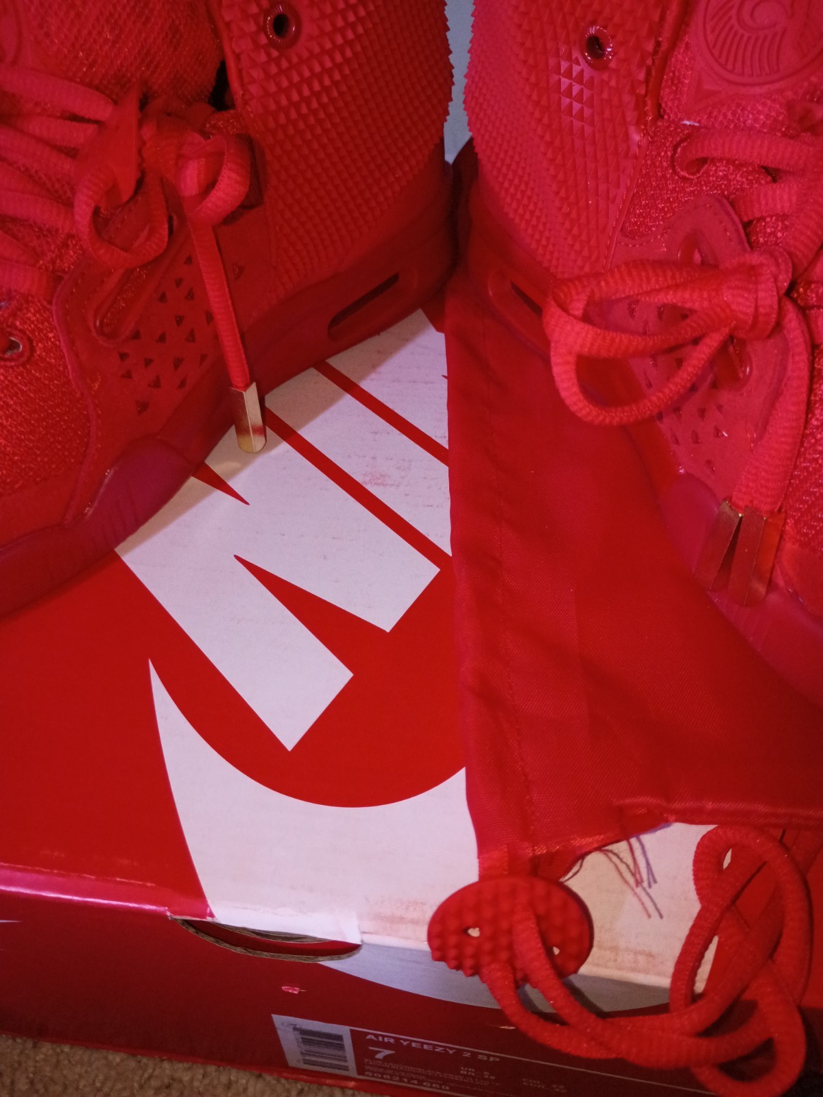 Footwear® Nike Air Yeezy Red Rogue Red October All Red Everything. Size: 7 thumbnail 7