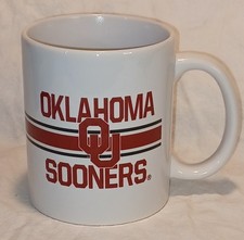 University of Oklahoma Sooners Coffee Mug Ceramic Cup White Crimson Boomer OU -M