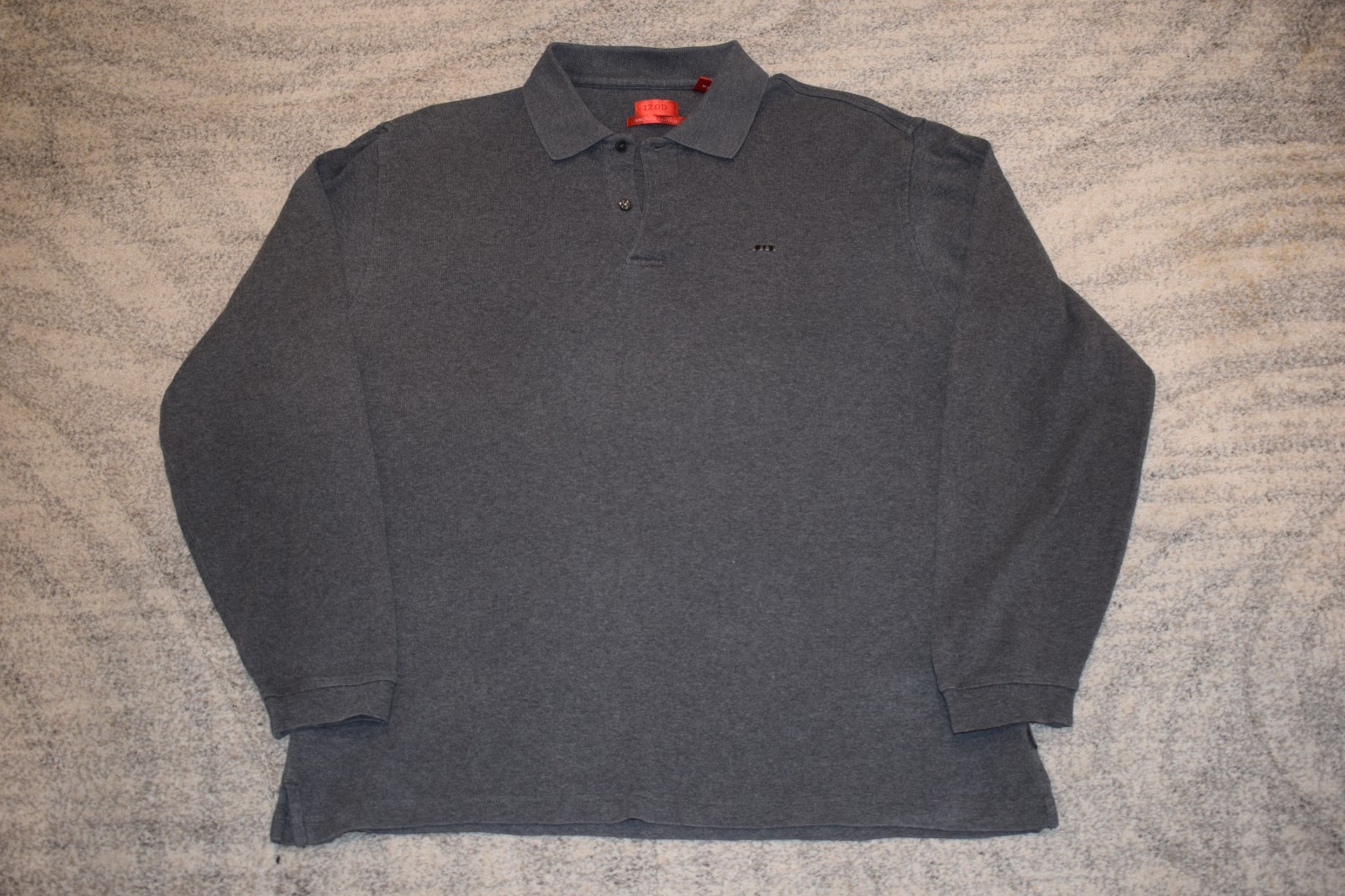 Izod gray two button collared pullover mens cotto… - image 1