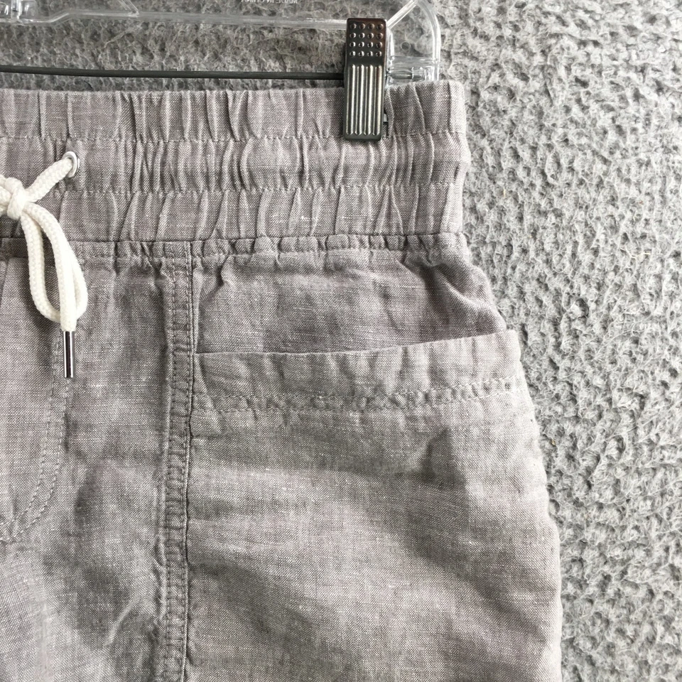 Corto de lino Athleta Cabo para mujer 4 gris tiro medio cordón bolsillo frontal informal Foto 3 de 4