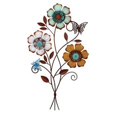  Trójkolorowy kwiat Dekoracja ścienna Vintage Metal Dekoracja ścienna Rustykalny wiszący 1