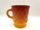 Vintage ANCHOR HOCKING Fire King 319 KIMBERLY Red Orange Yellow MUG Diamond